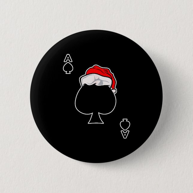 Ace Of Spades Christmas Gift Playing &amp; Deck Of Button (Front)