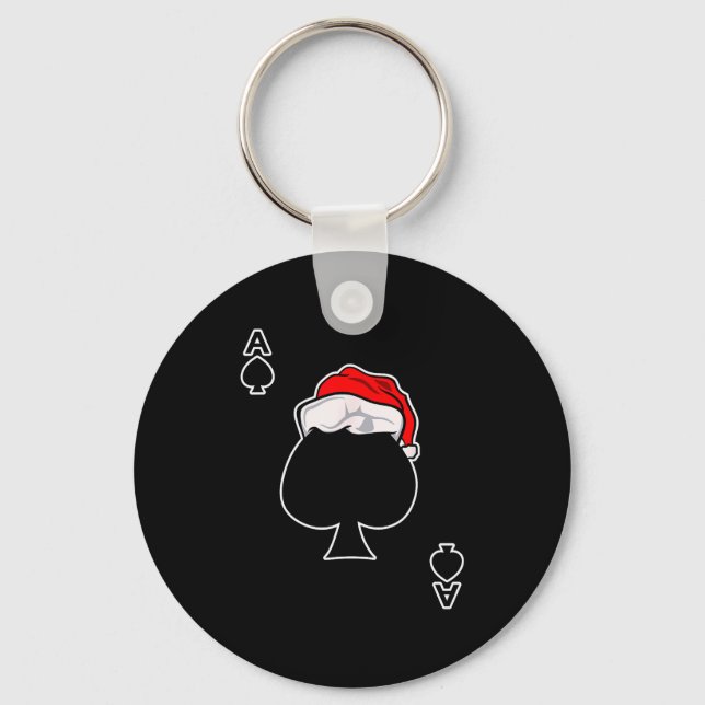 Ace Of Spades Christmas Gift Playing &amp; Deck Of Keychain (Front)