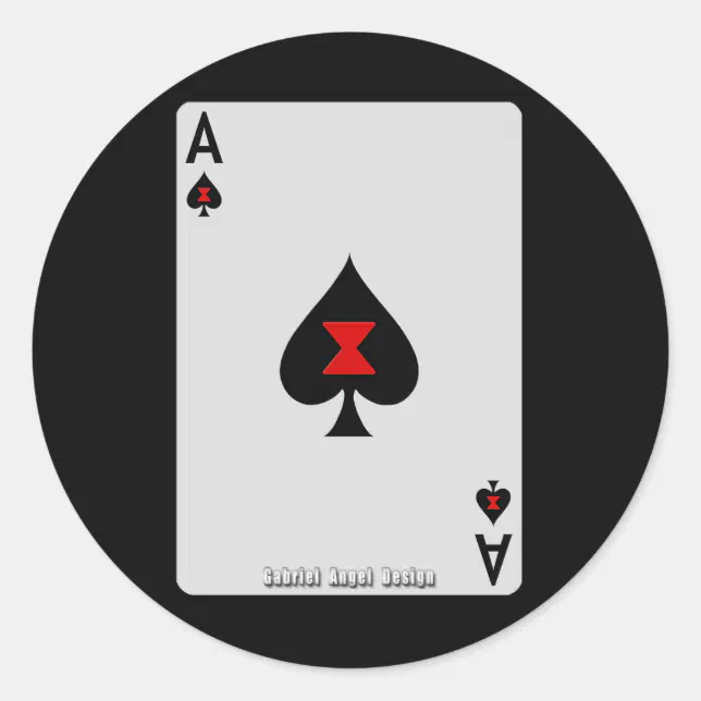 Ace of spades classic round sticker zazzle