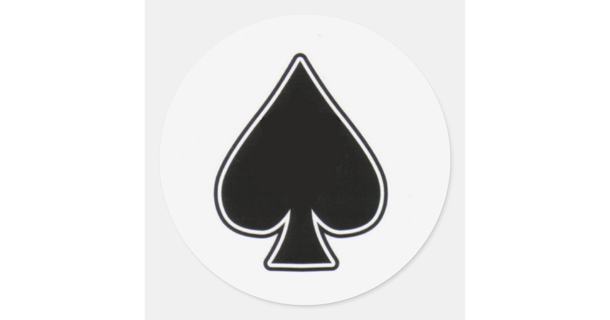 Ace of spades classic round sticker zazzle