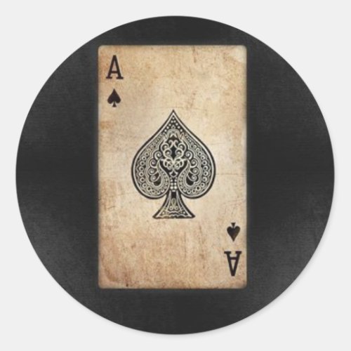 Ace of Spades Classic Round Sticker
