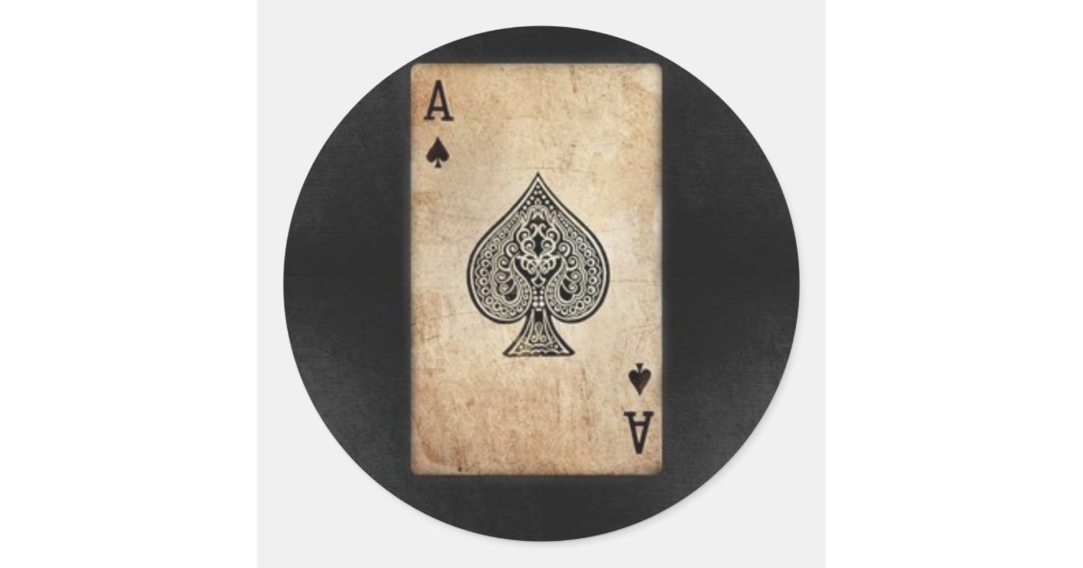 Ace of spades classic round sticker zazzle