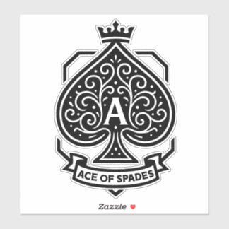 Ace of Spades Crest — Crowned Filigree Sticker