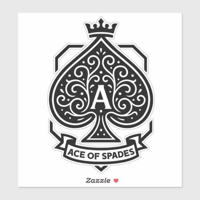 Ace of Spades Crest — Crowned Filigree Sticker (Sheet)