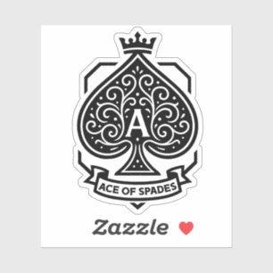 Ace of Spades Crest — Crowned Filigree Sticker