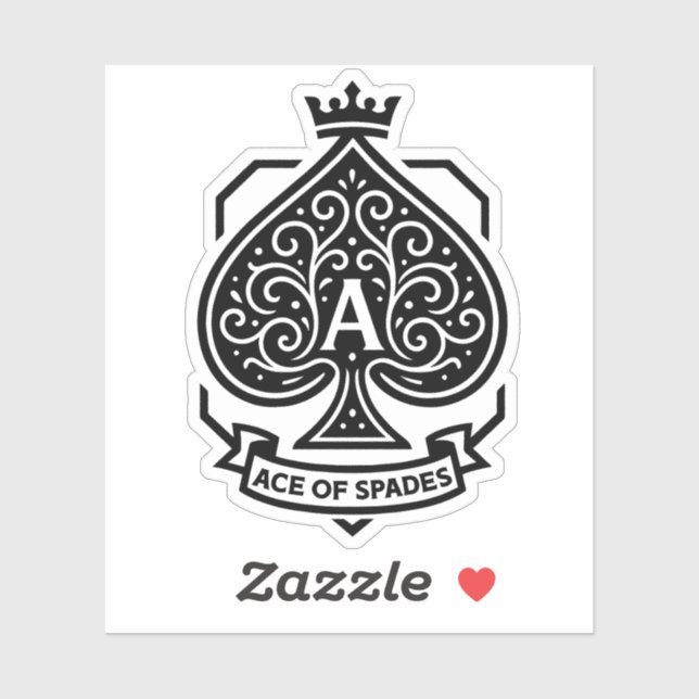 Ace of Spades Crest — Crowned Filigree Sticker (Sheet)