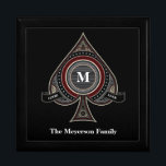 Ace of Spades Custom tile box<br><div class="desc">An ornate ace of spades design with several customizable text areas to make it totally your own.</div>
