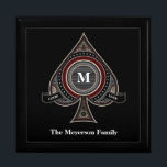 Ace of Spades Custom tile box<br><div class="desc">An ornate ace of spades design with several customizable text areas to make it totally your own.</div>