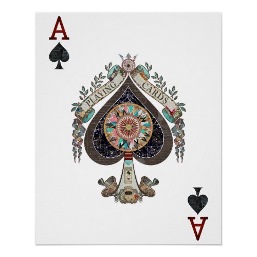 Ace Of Spades_ Digital Decoupage Poster
