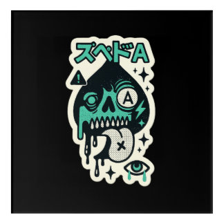 Ace of Spades — Drip-Skull Katakana Acrylic Print