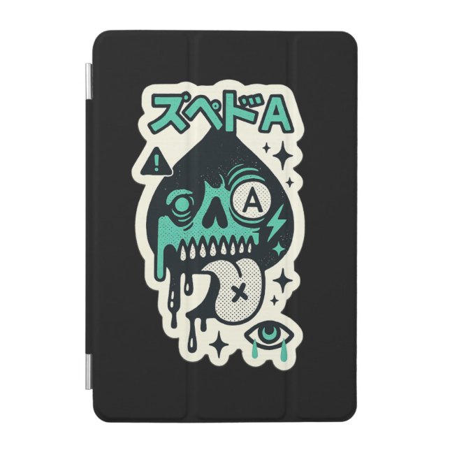 Ace of Spades — Drip-Skull Katakana iPad Mini Cover (Front)