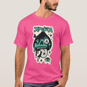 Ace of Spades — Drip-Skull Katakana T-Shirt