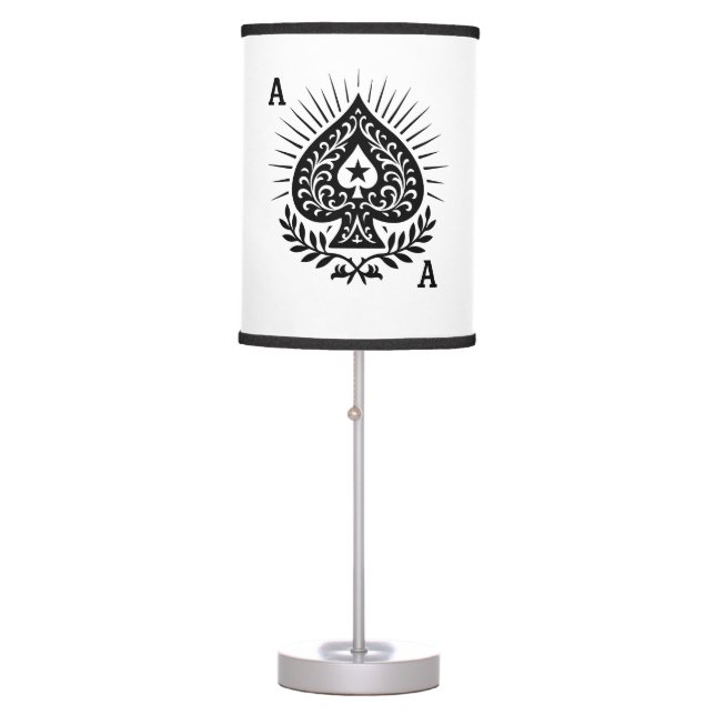 Ace of Spades — Filigree Star & Laurel Table Lamp (Front)