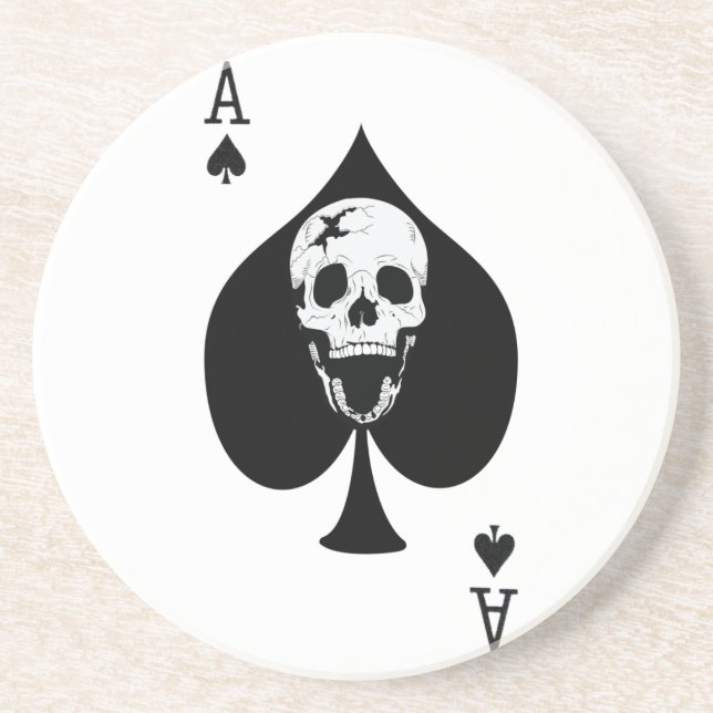 Ace of Spades Fractured Skull Drink Coaster (Front)