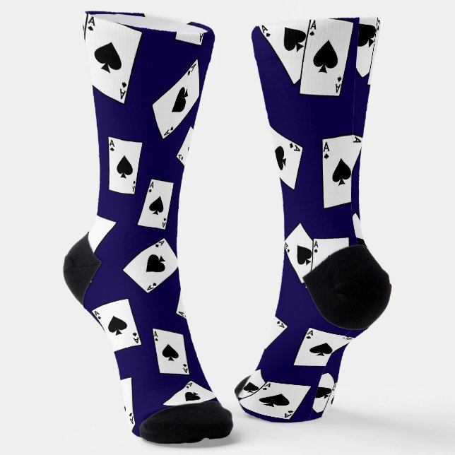 Ace of Spades Gambler Socks (Angled)