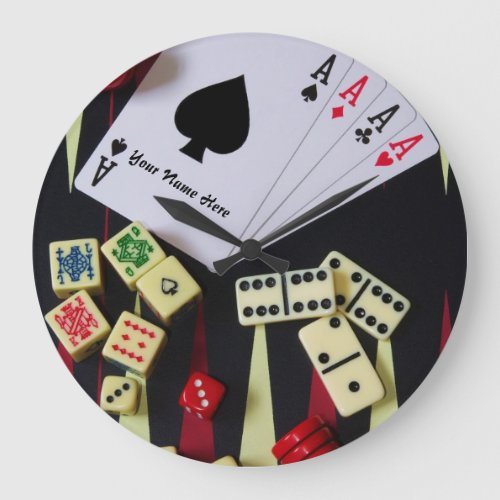 Ace of spades gambling casino large clock