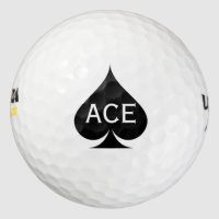 Ace of spades golf balls with custom monogram