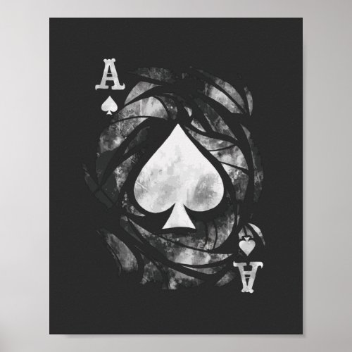 Ace of spades grunge design poster