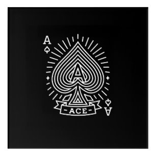 Ace of Spades — Monoline Sunburst Emblem Acrylic Print
