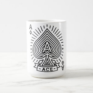 Ace of Spades — Monoline Sunburst Emblem Coffee Mug