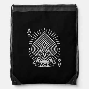 Ace of Spades — Monoline Sunburst Emblem Drawstring Bag