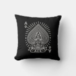 Ace of Spades — Monoline Sunburst Emblem Throw Pillow