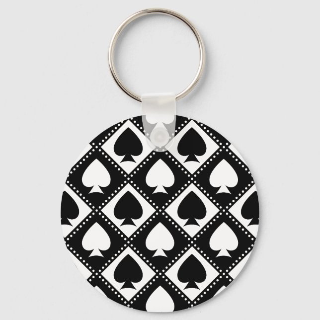 Ace of Spades Motif Keychain (Front)