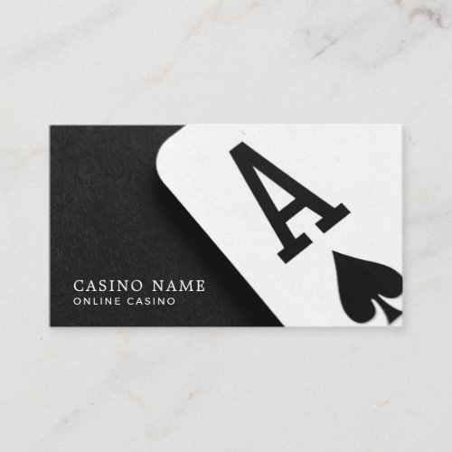 Ace of Spades Online Casino Gaming Industry Business Card