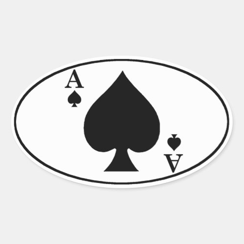 Ace of Spades Oval Bumper Sticker