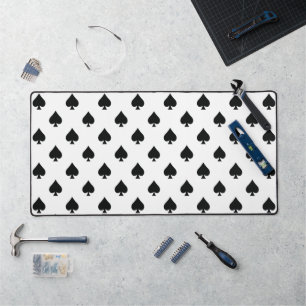 Ace of Spades Pattern Black and White  Desk Mat