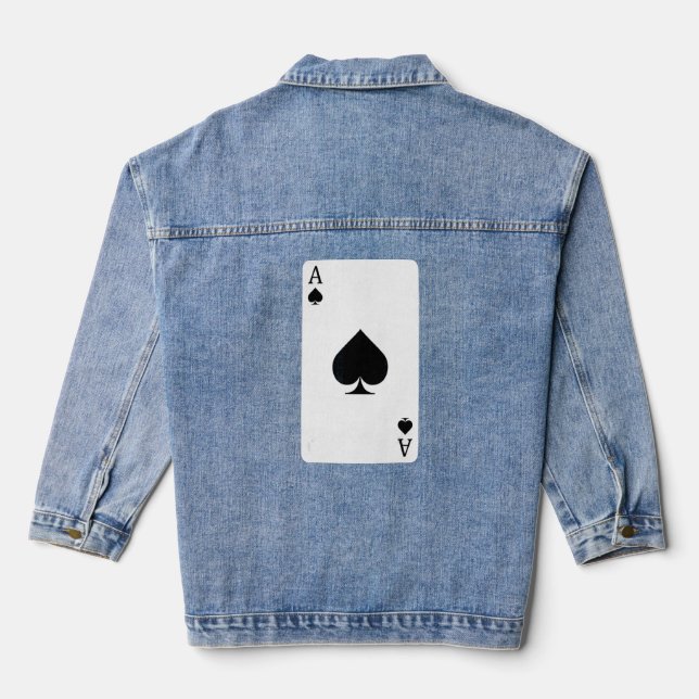 Ace Of Spades Playing Card Ace Card  Denim Jacket (Back)