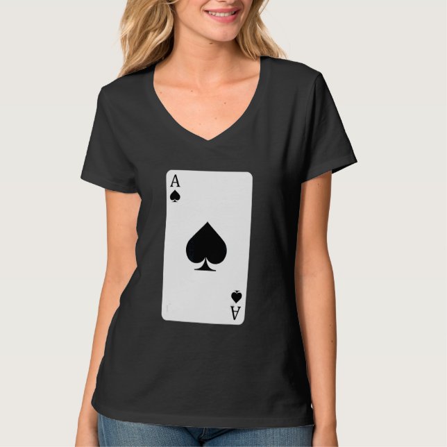 Ace Of Spades Playing Card Ace Card T-Shirt (Front)