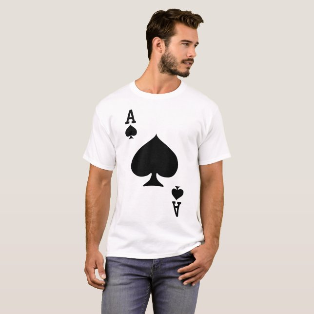 Ace of Spades Playing Card Halloween Costume baseb T-Shirt (Front Full)