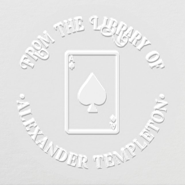 Ace of Spades Playing Card Library Book Name Embosser (Design)