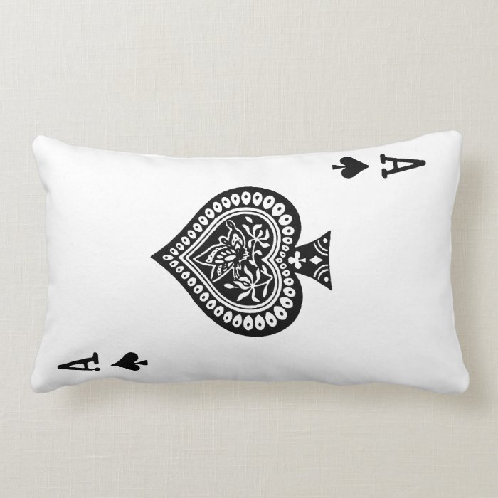 Ace of Spades Playing Card Pillow (Blue back)