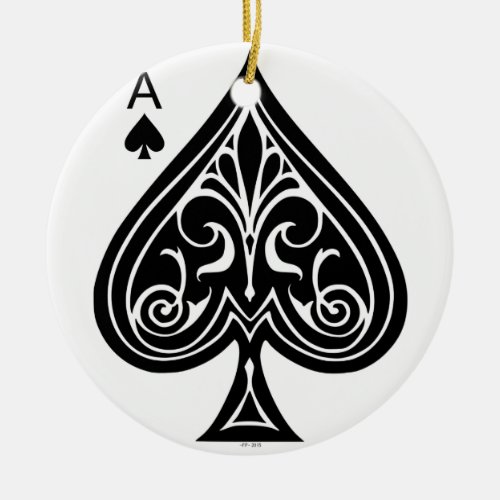 Ace of spades playing card poker blackjack ceramic ornament