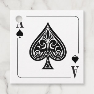 Ace of Spades Playing Card, Poker, Casino Night Favor Tags