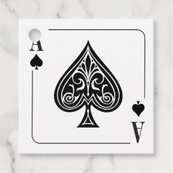 Ace Of Spades Playing Card  Poker  Casino Night Favor Tags by starstreamdesign at Zazzle