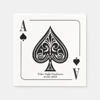 Ace Of Spades Playing Card  Poker  Casino Night Napkins by starstreamdesign at Zazzle