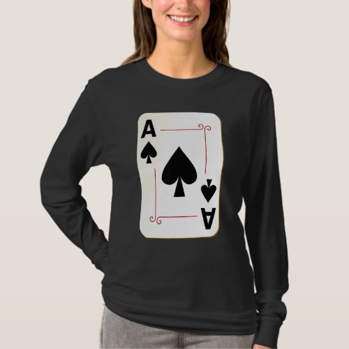 Ace Of Spades Playing Card Poker Game Casino T_Shirt