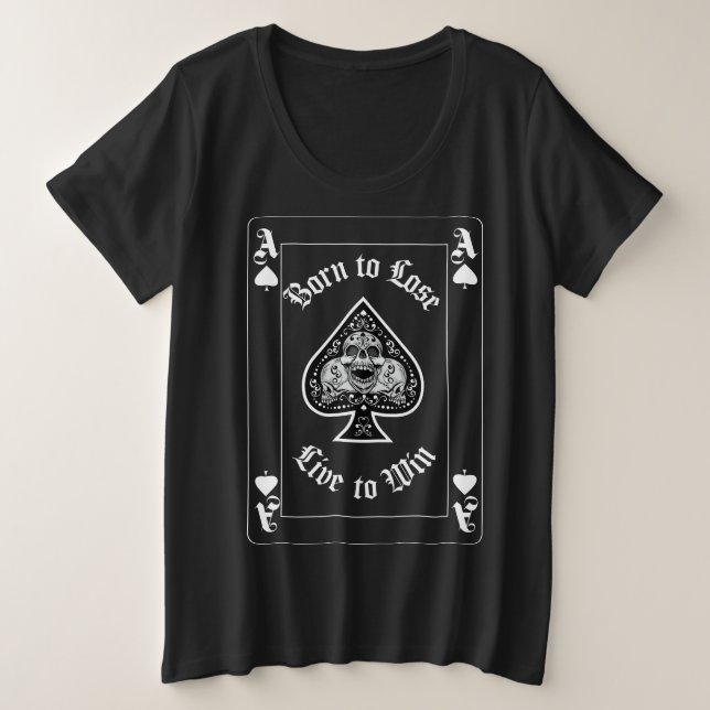 Ace of Spades Playing Card T-Shirt (Design Front)