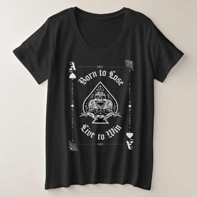 Ace of Spades Playing Card T-Shirt (Design Front)