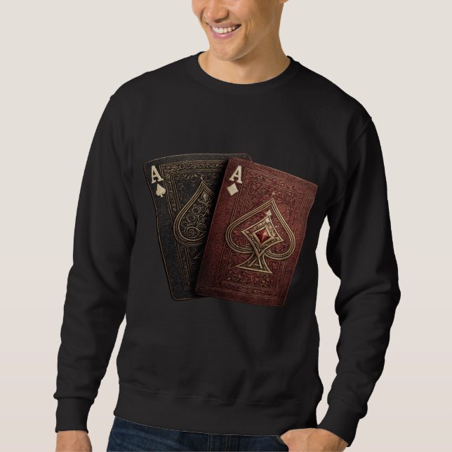 Ace of Spades Playing Cards Graphic Sweatshirt (Front)