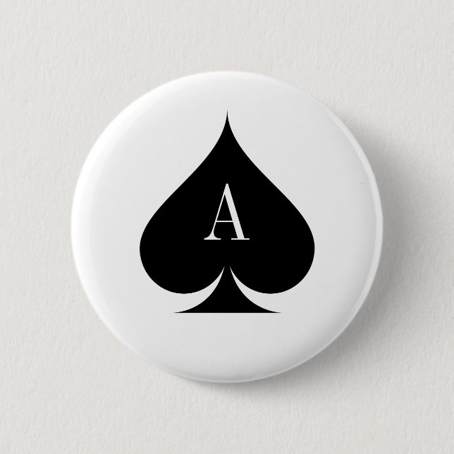 Ace of spades poker button (Front)