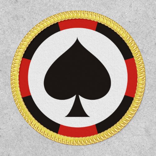 Ace of spades poker chip card game apparel patch
