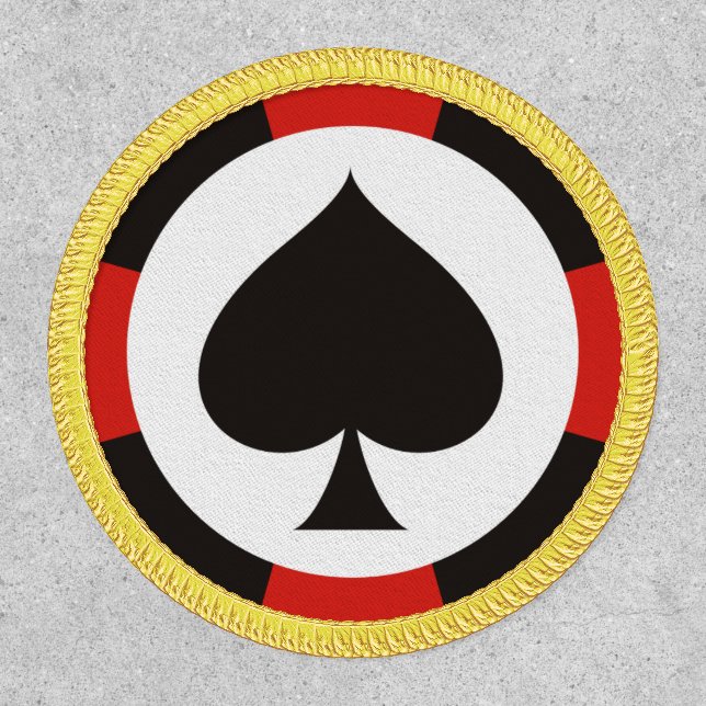 Ace of spades poker chip card game apparel patch (Front)