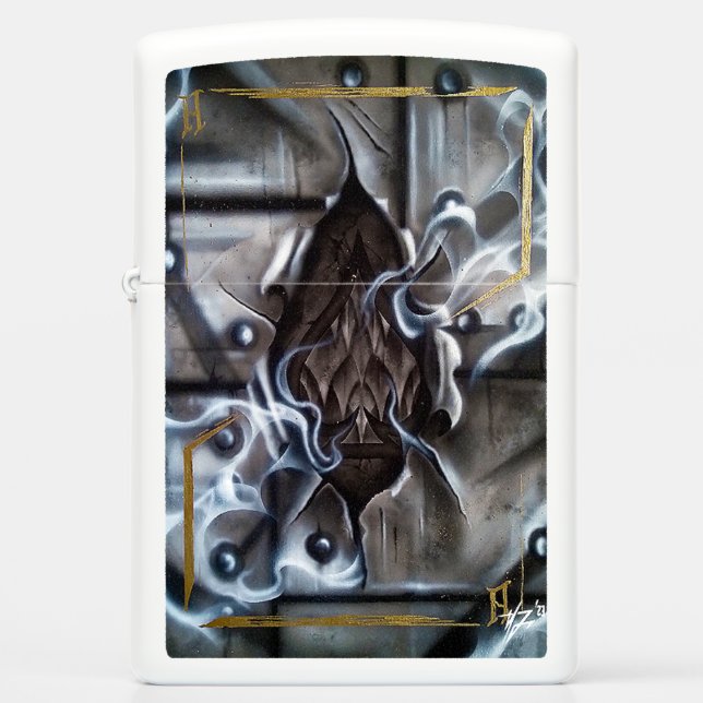 Ace of spades rip zippo lighter (Front)