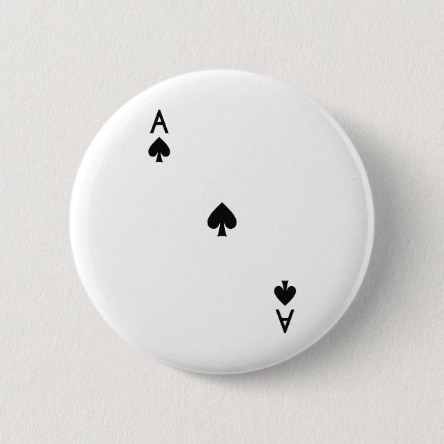 Ace Of Spades Royal Flush Costume Halloween Playin Button (Front)
