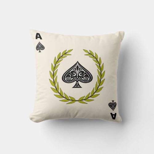 Ace of Spades Royal Flush Edition Throw Pillow