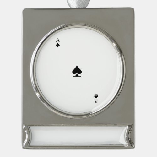 Ace of Spades Silver Plated Banner Ornament